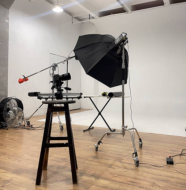 istock A photography studio features a camera on a stand, along with lights and backdrop equipment 2252782420