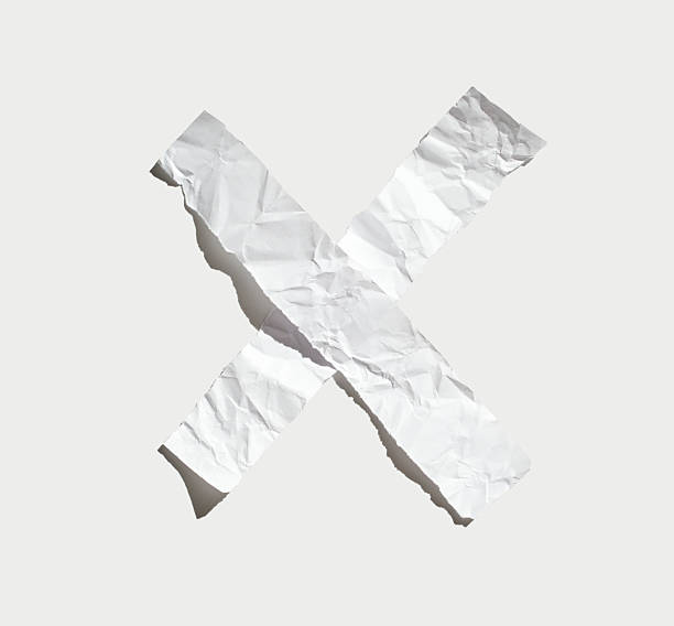 istock Crumpled paper sheet arranged in cross shape on light grey background 2252782990