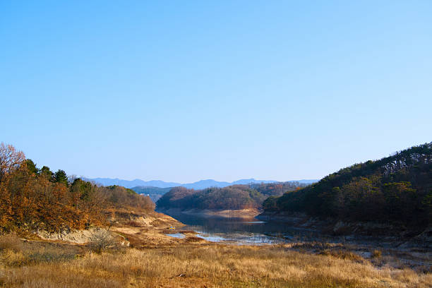 Calm canyons and rivers under the blue sky