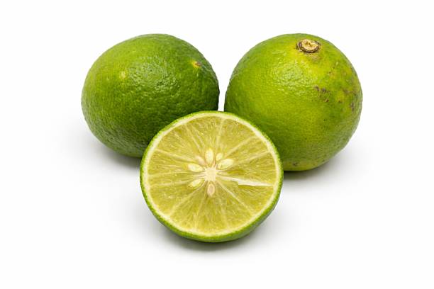 istock Fresh Green Limes with Sliced Half and Seeds Isolated on White Background 2252797581