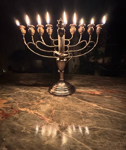 istock Menorah lit for 8th night of Hanukkah 2252799147