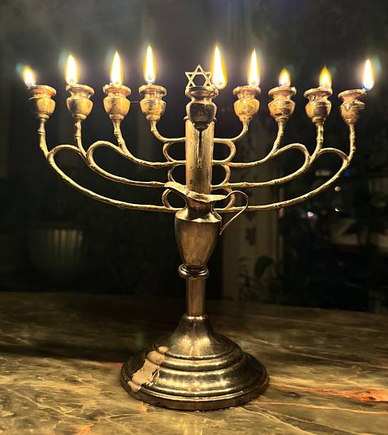 istock Menorah lit for 8th night of Hanukkah 2252799149