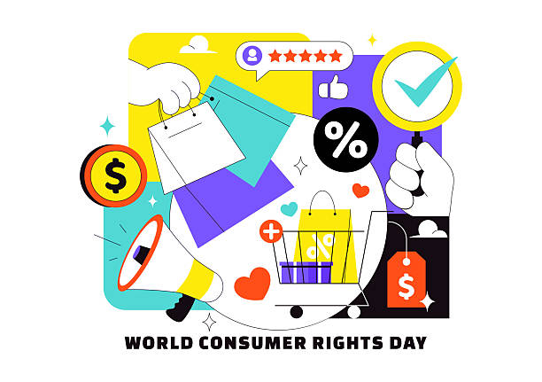istock World Consumer Rights Day Vector Illustration on March 15 Featuring Shopping Bags Symbolizing Respected And Protected Consumer Rights 2252808407