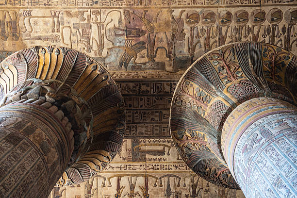 istock Hieroglyphic carvings on an ancient egyptian temple column 2252809721