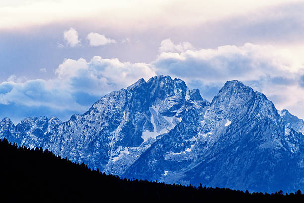 Awesome view at a high mountain in the rockies with fresh snow