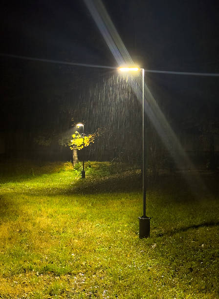 istock A street light is lit up in the dark 2252813012
