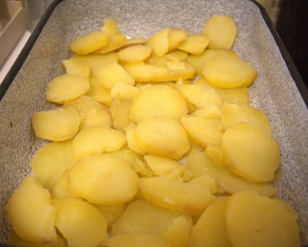 istock Sliced Potatoes in Baking Tray Home Cooking 2252815991