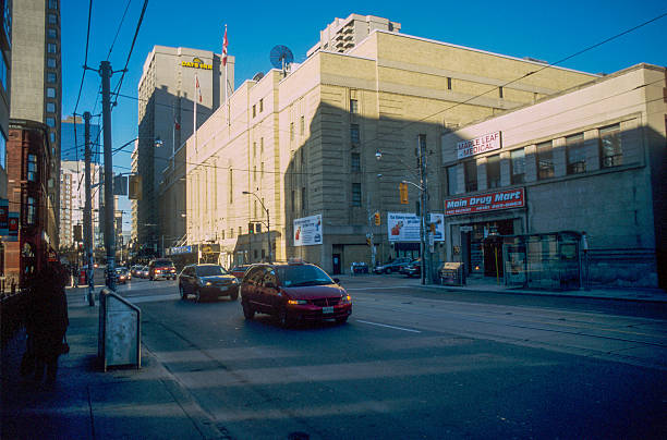 Toronto, Canada - November 3, 2005. Outdoor scene showing the maple leaf gardens in down town toronto.