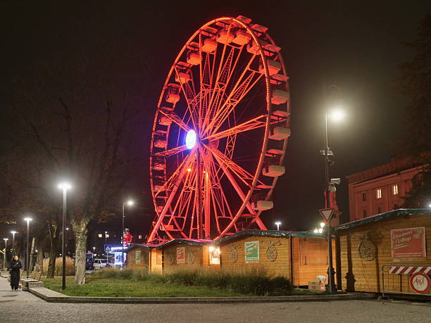 Bergamo Ferris wheel in the middle of the city, Lombardy Italy