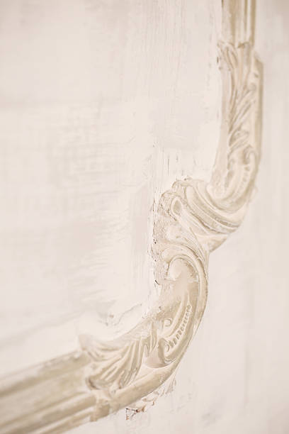 istock Beautiful plaster wall decor. Plaster decorations on the wall during renovation. 2252827021