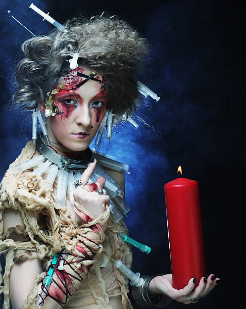 istock Young woman with creative make up. Halloween theme. 2252829871
