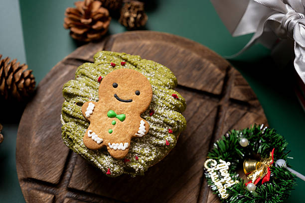 istock Christmas Gingerbread Man Matcha Mont Blanc Hazelnut Pudding Tart 2252840276