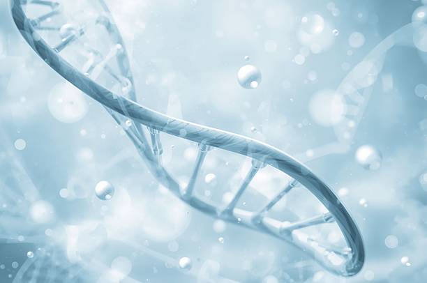 istock Abstract white and blue medical science background with DNA structure 2252843985