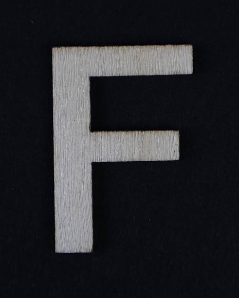 istock F uppercase letter in woodgrain style. 2252850047