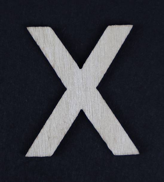 istock X uppercase letter in woodgrain style. 2252850100