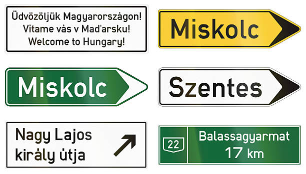 istock Collection of guide signs used in Hungary 2252854205