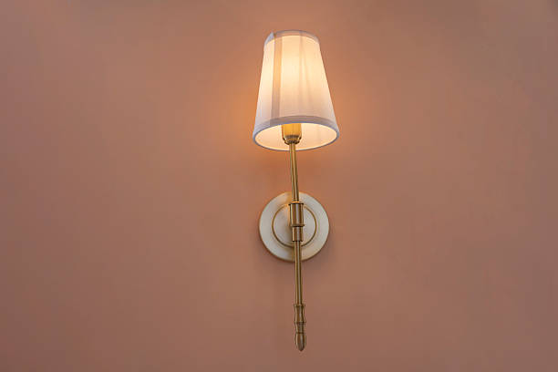 istock Warm light wall lamp decorated on pink wall 2252862131