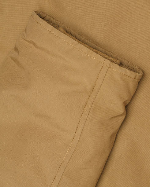 istock Mustard Parka Sleeve with Inner Knit Cuff Close-Up 2252864173
