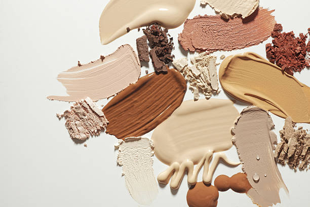 istock Beauty product sample swatch texture of foundation 2252867065