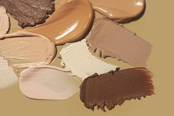 istock Beauty product sample swatch texture of foundation 2252867080