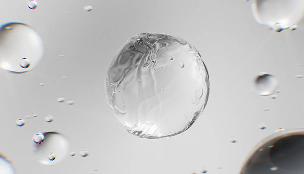 istock Cosmetic product research background. Collagen concept. Floating liquid spherical bubbles, 3d rendering. 2252874027