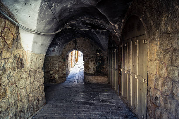 Hebron, West Bank, December 19, 2025 Alleyways and stone arches in the Old City. The traditional architecture showcases the preserved cultural heritage within this Palestinian-administered zone.