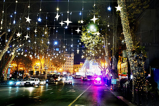 istock Christmas lights (Christmas decoration) in the beginning of Rustaveloi Ave 2252890936
