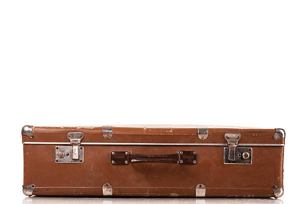 istock A vintage brown suitcase is placed on a clean white surface. Its worn structure and faded charm tell stories of many travels and adventures, reflecting a bygone era of exploration 2252893516