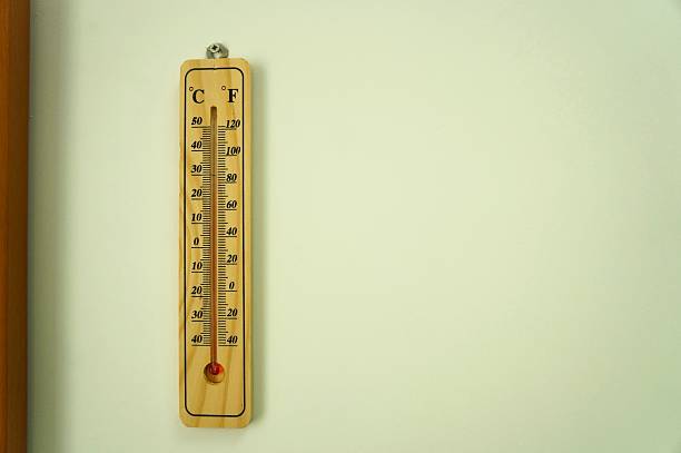 measuring instrument, wooden thermometer, temperature measurement, light background