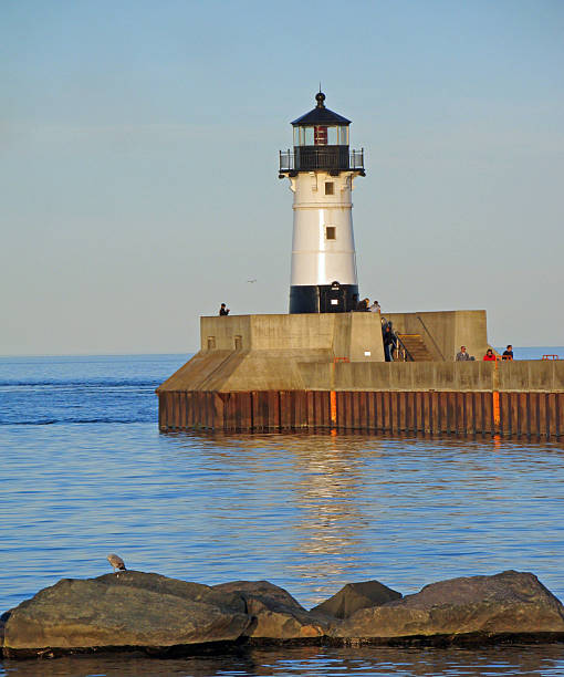 istock Duluth Breakwater Lighthouse at Dusk Reflected in Lake Superior 2252906258