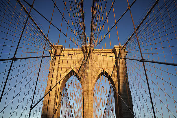 istock Symmetrical View of the Brooklyn Bridge Pedestrian Walkway 2252908994