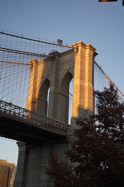 istock Brooklyn Bridge and Manhattan skyline covered in snow in winter 2252910715