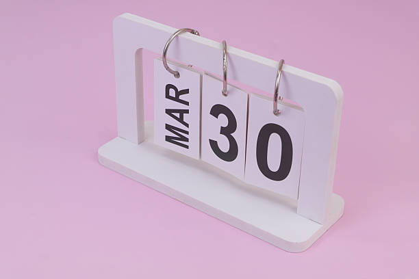 istock March 30 on calendar on pink background 2252911234