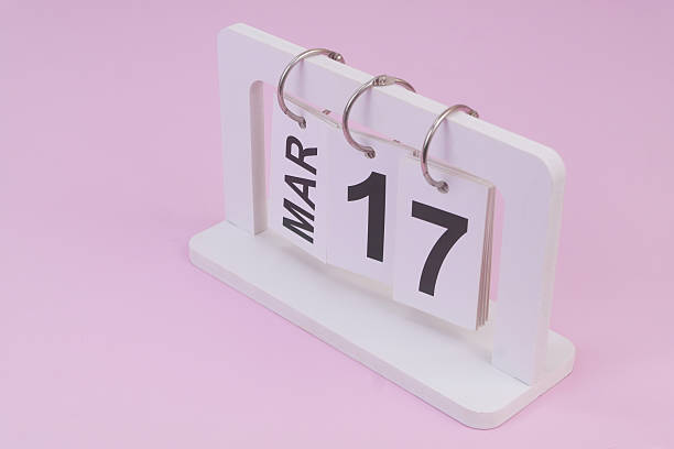 istock March 17 on calendar on pink background 2252911995