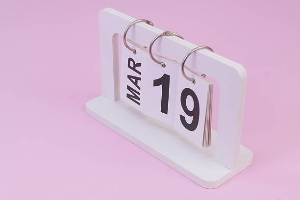 istock March 19 on calendar on pink background 2252912022