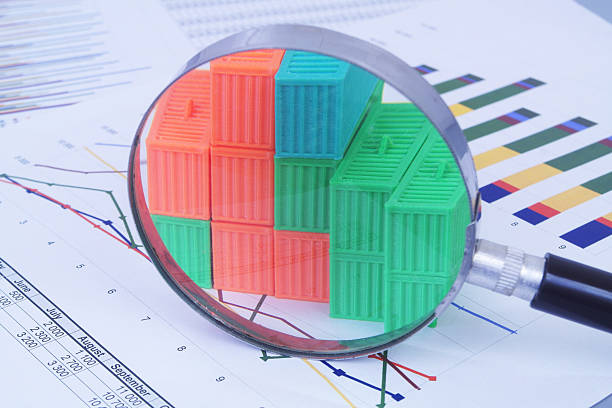 istock Many containers under magnifying glass on financial reports. 2252915363
