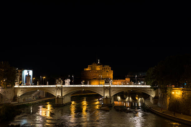 Castel Sant Angelo in Italy Rome at night