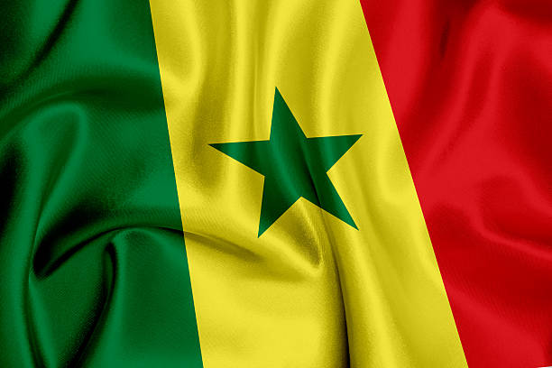 Senegalese flag waving background.