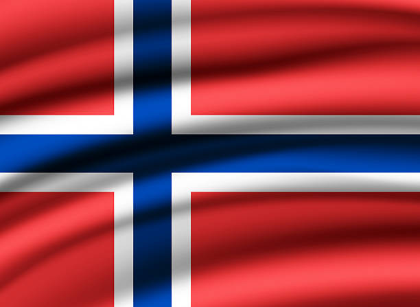 Flag of Norway waving background.