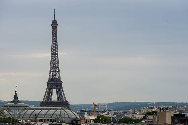 Paris skyline aerial from Montmartre in France