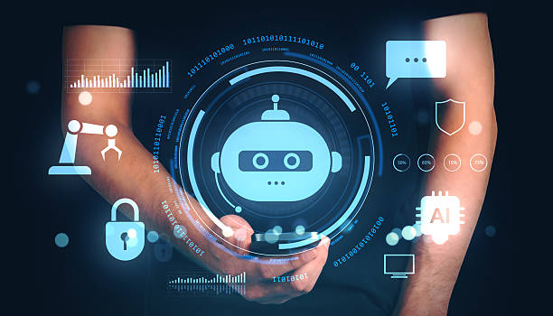 istock Chatbot interface and AI technology icons displayed over smartphone held by a person on dark background with futuristic digital elements. 2252925864