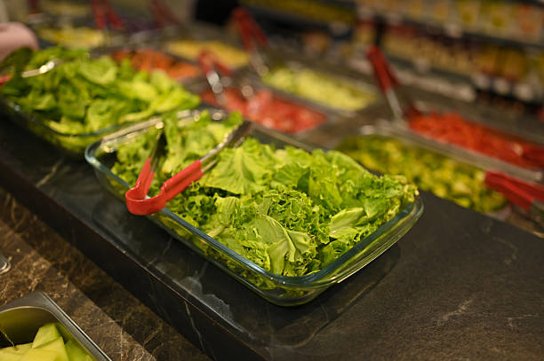 istock Sliced ​​green mustard greens on the table 2252926136