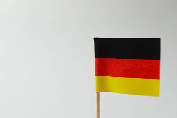 istock Germany official flag on gray background. National flag emblem 2252928498
