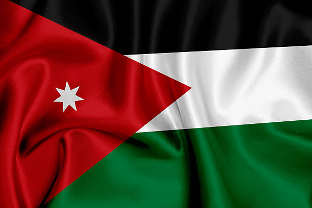 Jordanian flag waving background.
