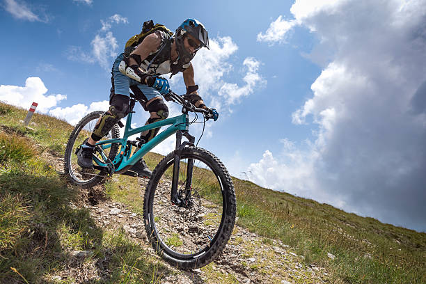 istock Adult mountain biker downhill. 2252934250