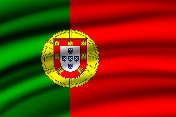 Portuguese flag waving background.