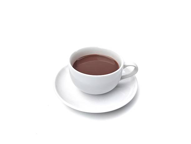 istock Hot chocolate in white cup isolated on white background 2252939732