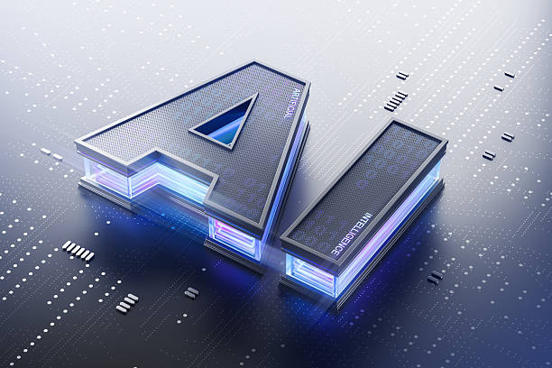 istock Futuristic AI letters glowing with blue neon lights on digital circuit background, symbolizing artificial intelligence technology concept in 3D rendering. 3D Rendering 2252942228