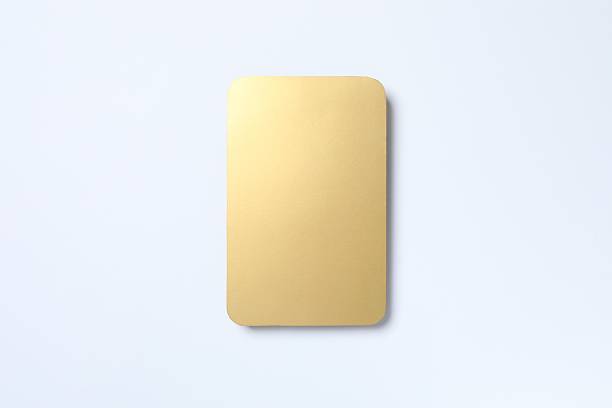 istock Golden paper card on white background 2252943716