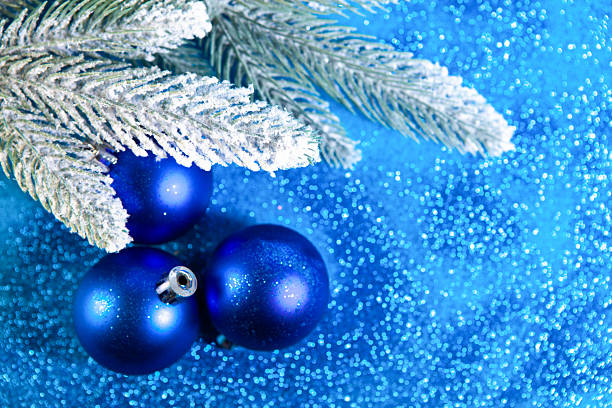 istock blue christmas balls on the christmas tree 2252945595